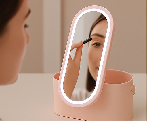 Glowa Makeup Bag with LED Mirror – Stay Organized & Glowing On the Go