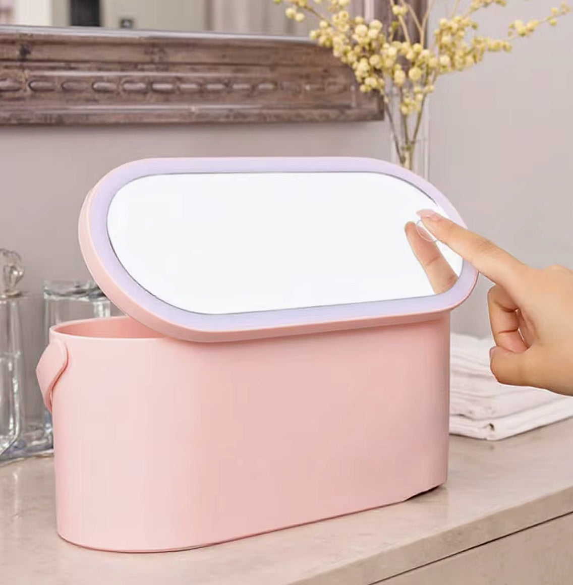Glowa Makeup Bag with LED Mirror – Stay Organized & Glowing On the Go